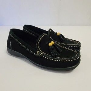 Oh Deer! Women's Size 6 Black Suede Tassel Loafers